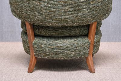 Otto Schulz Otto Schulz Lounge Chair in Green Pierre Frey Tweed and Beech Sweden 1940s