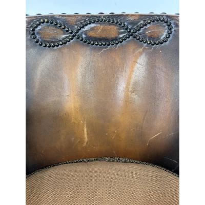 Otto Schulz Pair of Antique European Leather Club Chairs Circa 1920s 30s 
