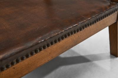 Otto Schulz Pair of Low Beech Armchairs with Leather by Otto Schulz Sweden Mid 20th Century