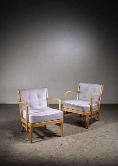 Otto Schulz Pair of Otto Schulz lounge chairs