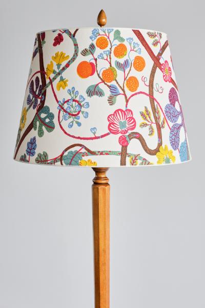 Otto Schulz Rare Otto Schulz Floor Lamp in Birch Wood Josef Frank Shade Boet Sweden 1928