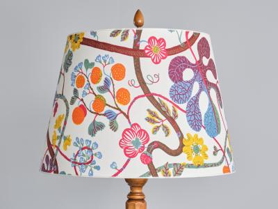 Otto Schulz Rare Otto Schulz Floor Lamp in Birch Wood Josef Frank Shade Boet Sweden 1928