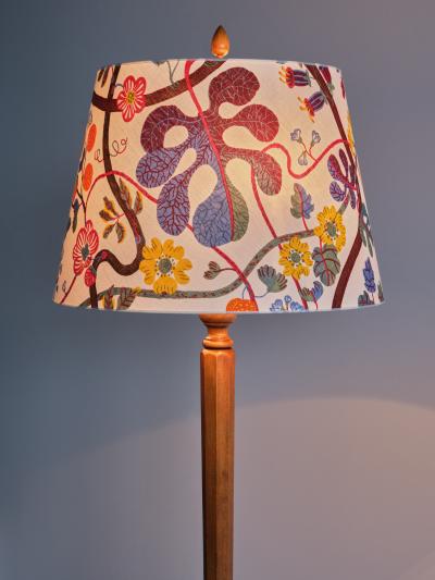 Otto Schulz Rare Otto Schulz Floor Lamp in Birch Wood Josef Frank Shade Boet Sweden 1928