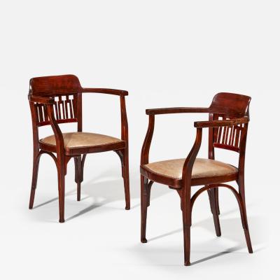 Otto Wagner Otto Wagner pair of Vienna Secession armchairs