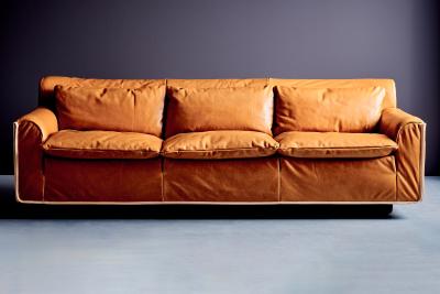 Otto Zapf Heli three seater Leather Sofa by Otto Zapf for Knoll International