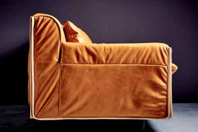 Otto Zapf Heli three seater Leather Sofa by Otto Zapf for Knoll International