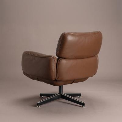 Otto Zapf Otto Zapf Executive Lounge Chair by Knoll in Original Chocolate Brown Leather