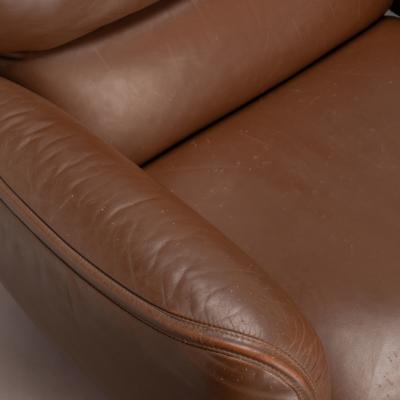 Otto Zapf Otto Zapf Executive Lounge Chair by Knoll in Original Chocolate Brown Leather
