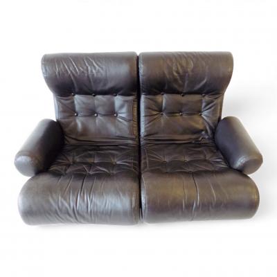 Otto Zapf Otto Zapf Sofalette leather two seater sofa 1970