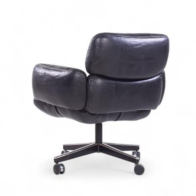 Otto Zapf Otto Zapf for Knoll Mid Century Black Leather Management Office Chair