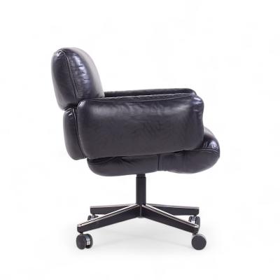 Otto Zapf Otto Zapf for Knoll Mid Century Black Leather Management Office Chair