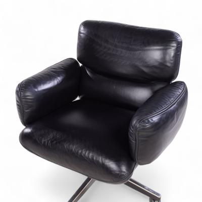 Otto Zapf Otto Zapf for Knoll Mid Century Black Leather Management Office Chair