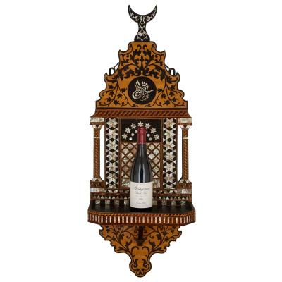 Ottoman mother of pearl and ebony inlaid wall bracket