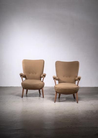 Ottorino Aloisio Pair of Ottorino Aloisio chairs for Colli