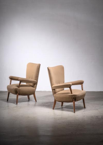 Ottorino Aloisio Pair of Ottorino Aloisio chairs for Colli