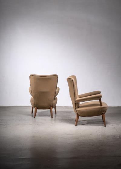 Ottorino Aloisio Pair of Ottorino Aloisio chairs for Colli