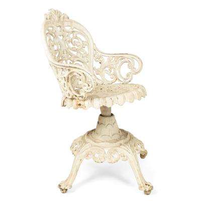 Outdoor American Victorian Iron Swivel Chair