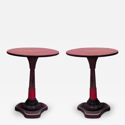 Outdoor Art Deco Iron Red Caf Table