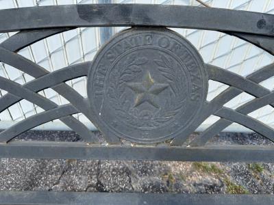 Outdoor Cast Aluminum State Seal Of Texas Bench