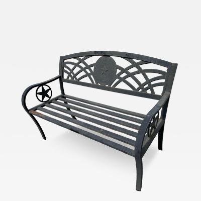 Outdoor Cast Aluminum State Seal Of Texas Bench