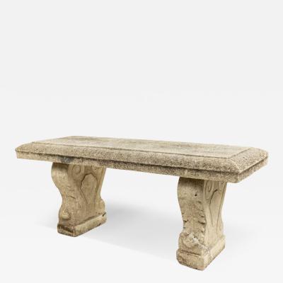 Outdoor Concrete Scroll Bench