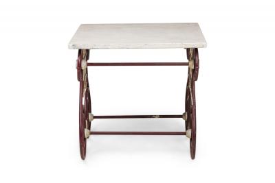 Outdoor Continental Lyre Marble Top Center Table