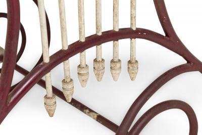 Outdoor Continental Lyre Marble Top Center Table