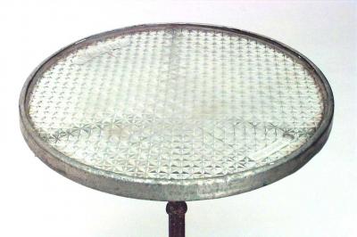 Outdoor French Iron and Crystal Caf Table