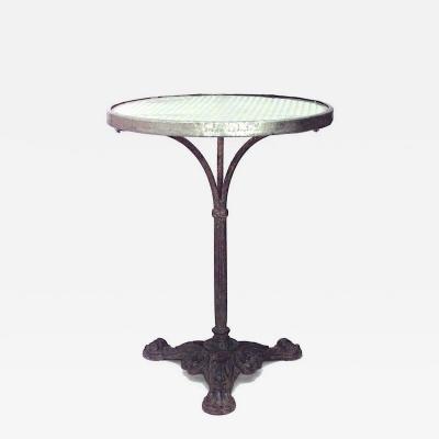 Outdoor French Iron and Crystal Caf Table