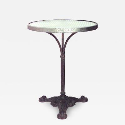 Outdoor French Iron and Crystal Cafe Table