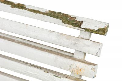 Outdoor French White Iron Folding Armchair