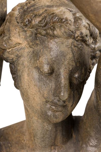Outdoor Iron Greek Woman Statuary