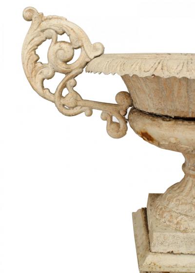 Outdoor Victorian White Painted Iron Urn