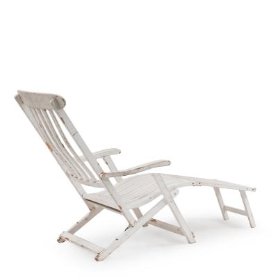 Outdoor White Folding Deck Chairs