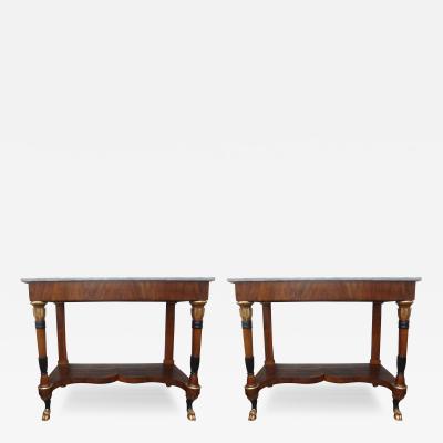 Outstanding Pair of 19th Century Italian Empire Console Tables