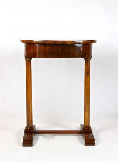 Oval 19th Century Biedermeier Nutwood Side Table Austria circa 1830