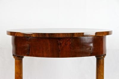 Oval 19th Century Biedermeier Nutwood Side Table Austria circa 1830