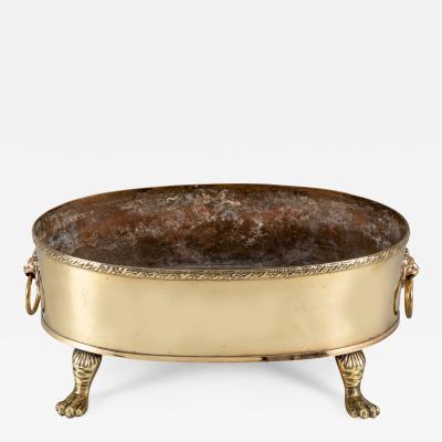 Oval Brass Jardiniere