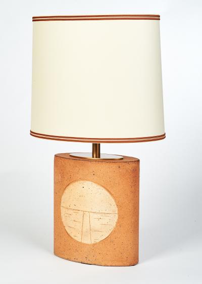 Oval Ceramic Lamp France 1970s
