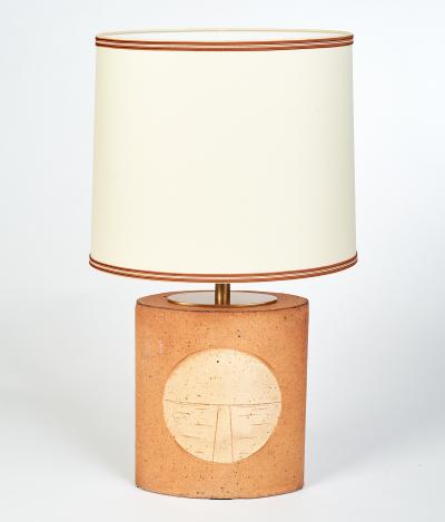 Oval Ceramic Lamp France 1970s