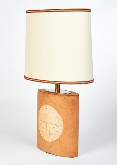 Oval Ceramic Lamp France 1970s