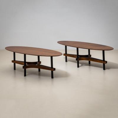 Oval Coffee Tables attributed to Guglielmo Ulrich Italy 1950s
