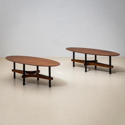 Oval Coffee Tables attributed to Guglielmo Ulrich Italy 1950s
