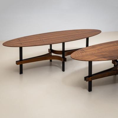 Oval Coffee Tables attributed to Guglielmo Ulrich Italy 1950s