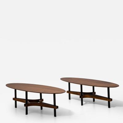 Oval Coffee Tables attributed to Guglielmo Ulrich Italy 1950s