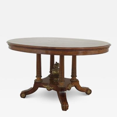 Oval English Victorian Center Table circa 1840