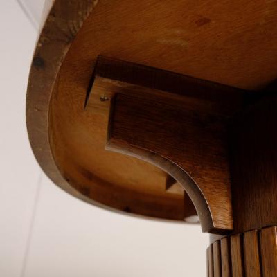 Oval Jugend Center Table in Oak with Brass Details Finland Early 20th Century