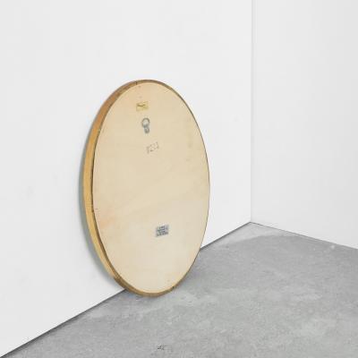 Oval Mirror in Gold Painted Wood 1960s