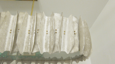 Oval Murano Scavo Glass Chandelier