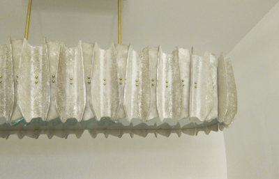 Oval Murano Scavo Glass Chandelier